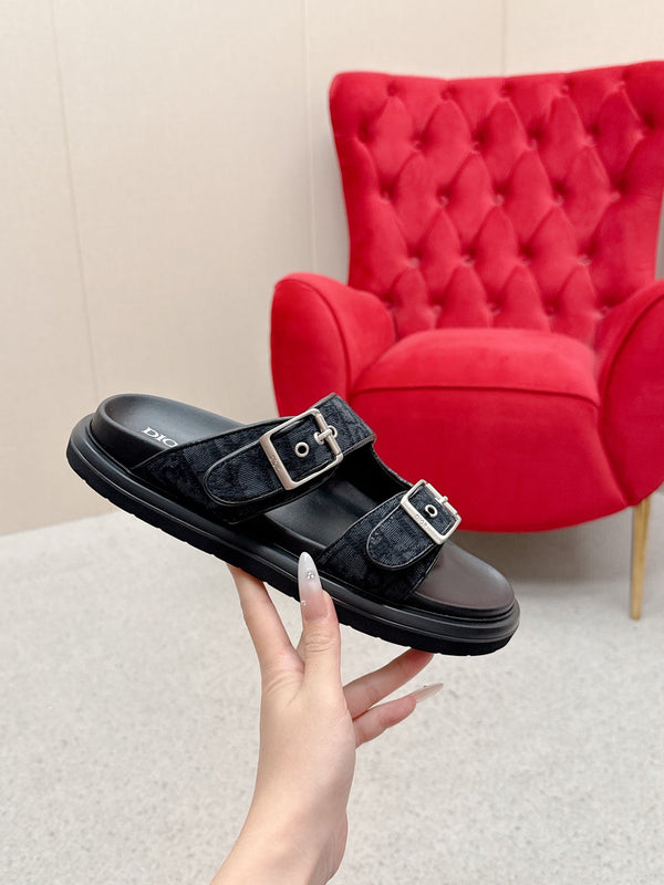 Sandali CD Aqua con cinturini Blu Nero Obliquo Jacquard Frabic 476660