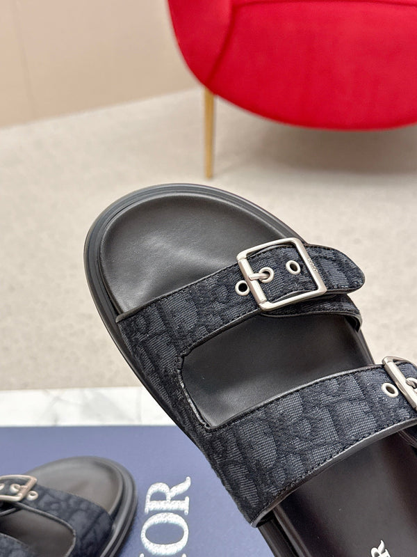 Sandali CD Aqua con cinturini Blu Nero Obliquo Jacquard Frabic 476660