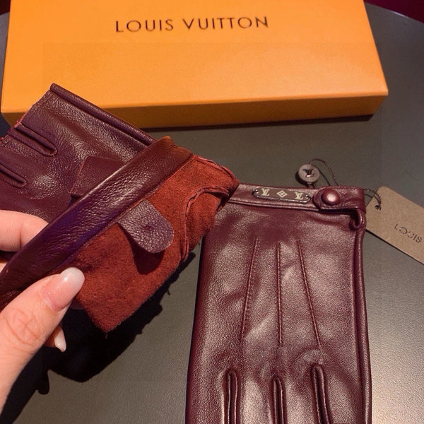 GUANTI SENZA DITA IN PELLE DI AGNELLO ROSSO GRANATO 453645