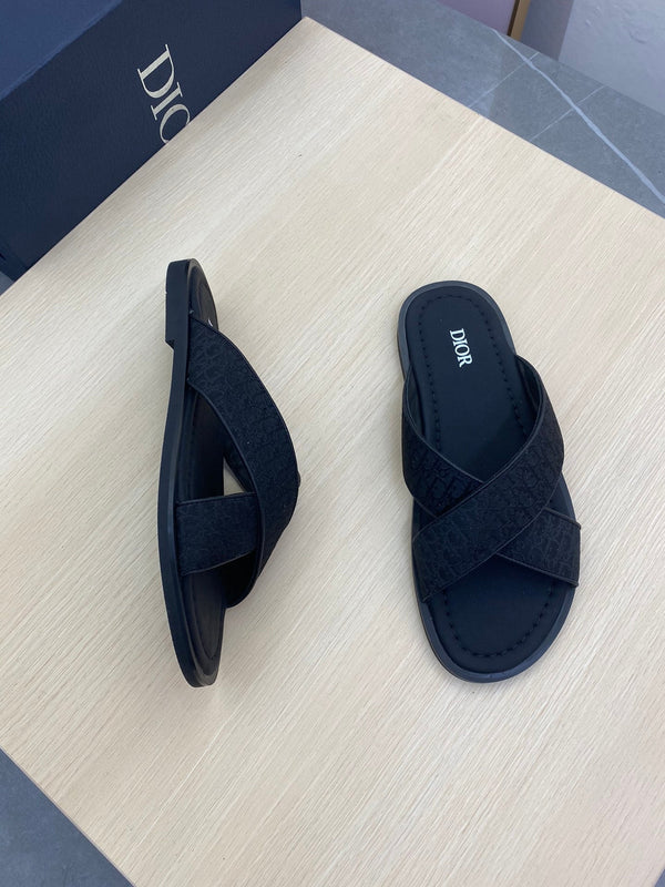 CD ALIAS SANDAL BLACK MONOGRAM JACQUARD