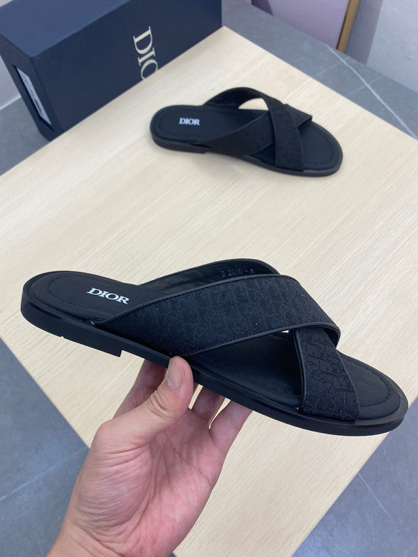 CD ALIAS SANDAL BLACK MONOGRAM JACQUARD