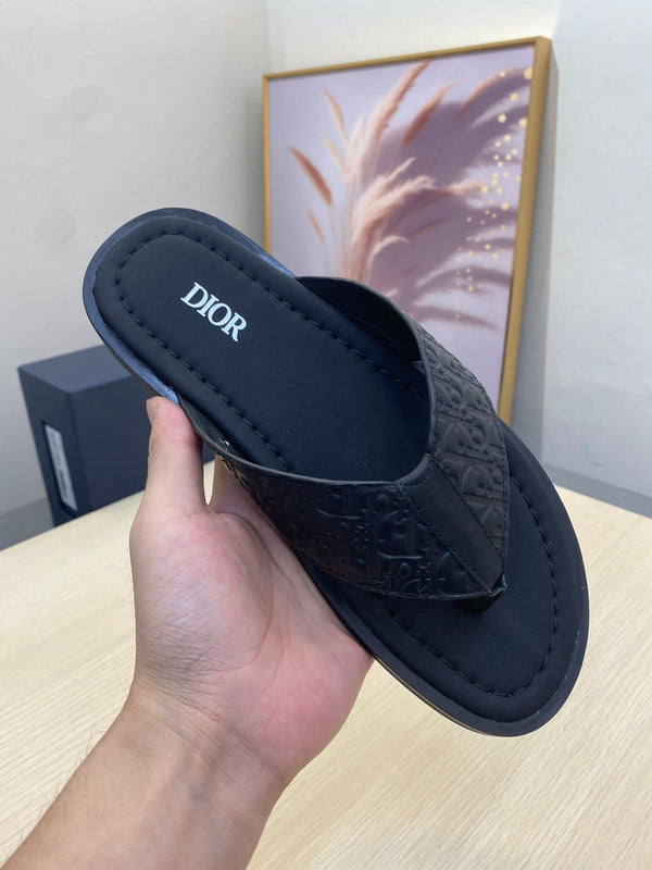 CD ALIDAS FLIP-FLOPS BLACK MONOGRAM CALFSKIN