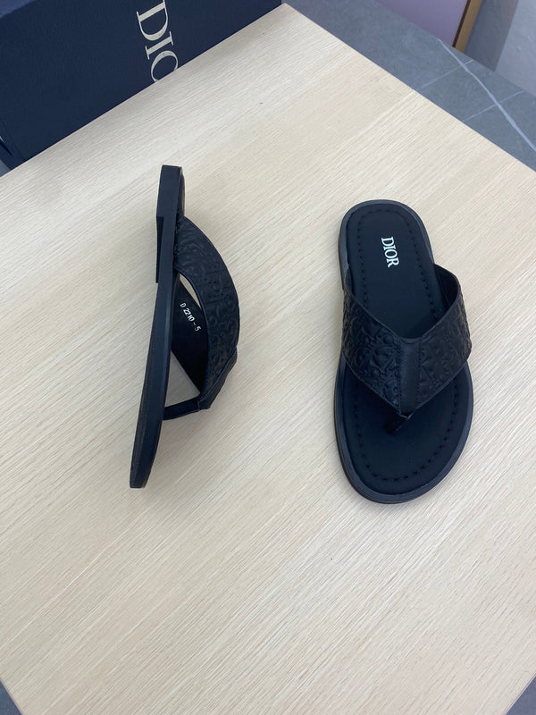 CD ALIDAS FLIP-FLOPS BLACK MONOGRAM CALFSKIN