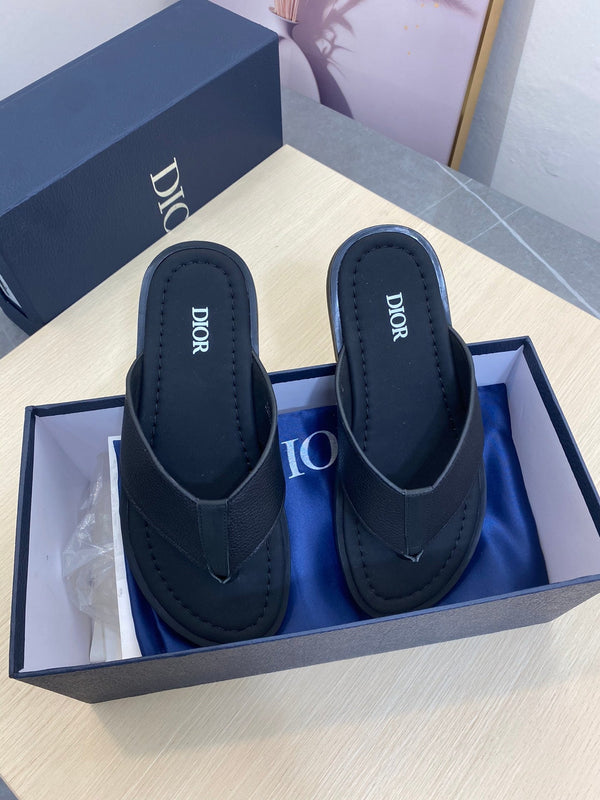 CD ALIDAS FLIP-FLOPS BLACK GRAINED CALFSKIN