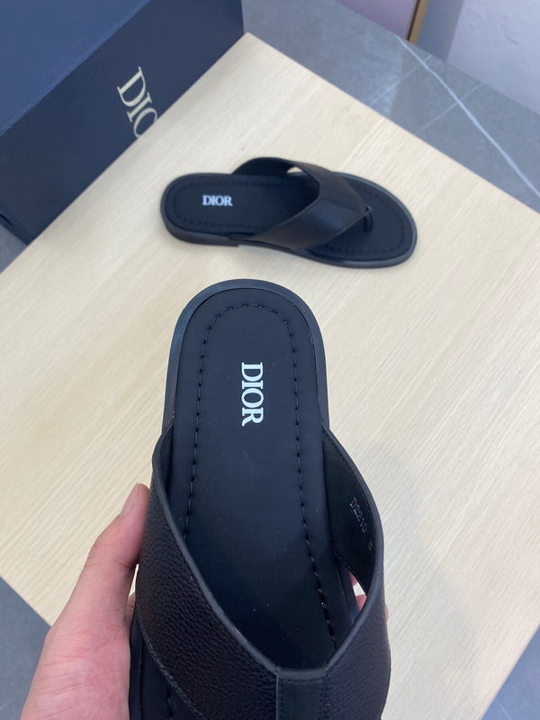 CD ALIDAS FLIP-FLOPS BLACK GRAINED CALFSKIN