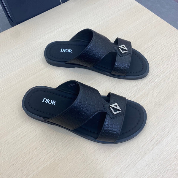 CD ALIDAS CROSS SNAKE MOTIF SANDAL BLACK CALFSKIN