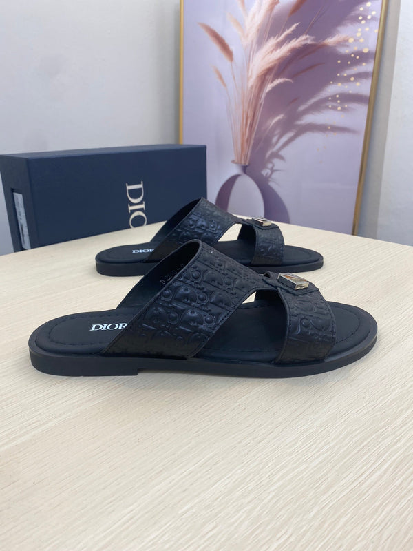 CD ALIDAS CROSS SANDAL BLACK MONOGRAM CALFSKIN