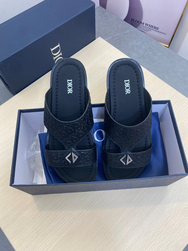 CD ALIDAS CROSS SANDAL BLACK MONOGRAM CALFSKIN