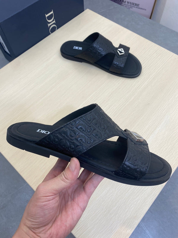 CD ALIDAS CROSS SANDAL BLACK MONOGRAM CALFSKIN