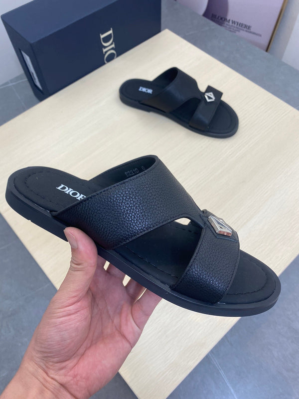 CD ALIDAS CROSS SANDAL BLACK GRAINED CALFSKIN