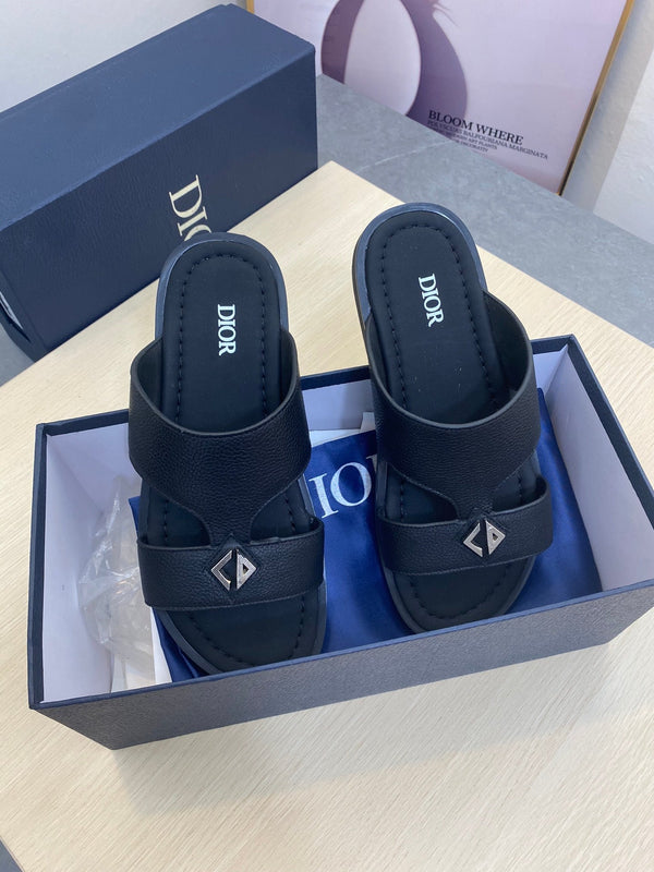 CD ALIDAS CROSS SANDAL BLACK GRAINED CALFSKIN