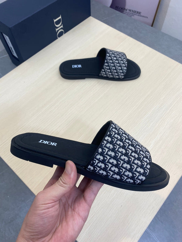 CD SLIDE ALIDAS SLIPPER JACQUARD NERO E BIANCO