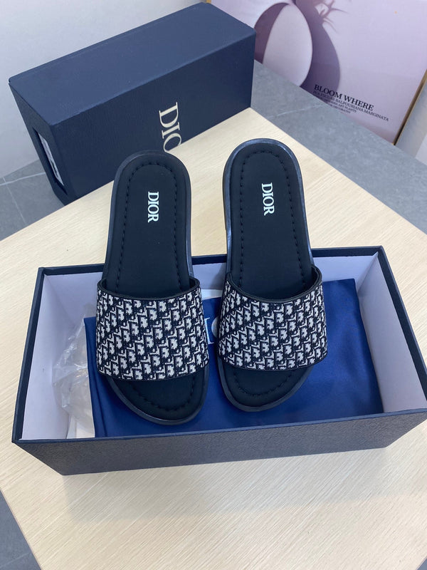 CD SLIDE ALIDAS SLIPPER JACQUARD NERO E BIANCO