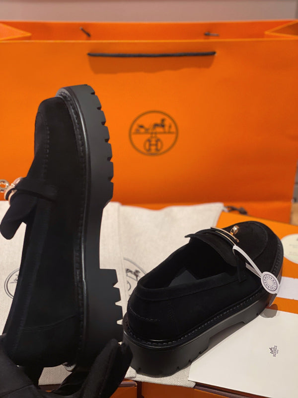 HM Icone Loafer In Black Suede 100094