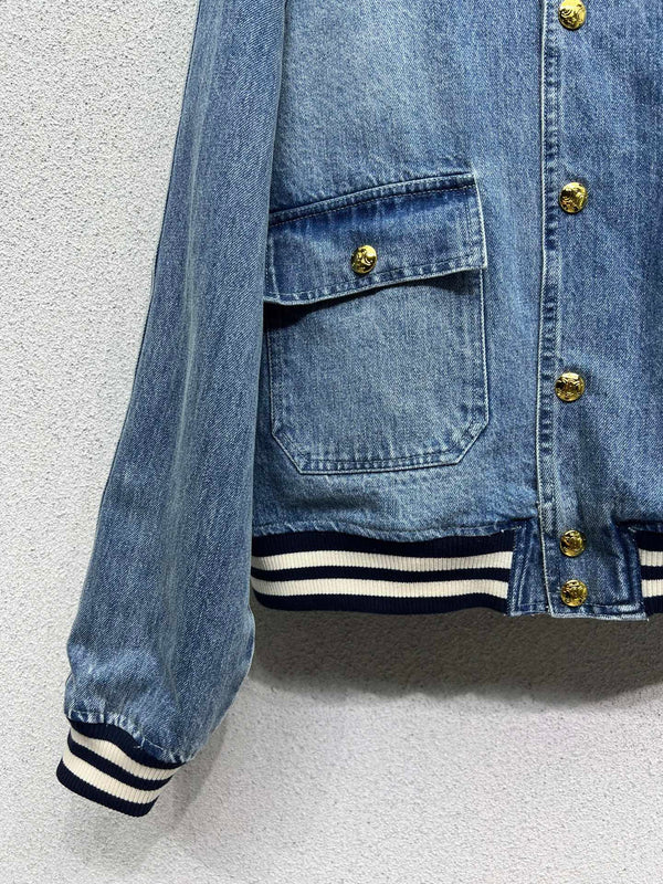 Celin Teddy Jacket Blue Denim