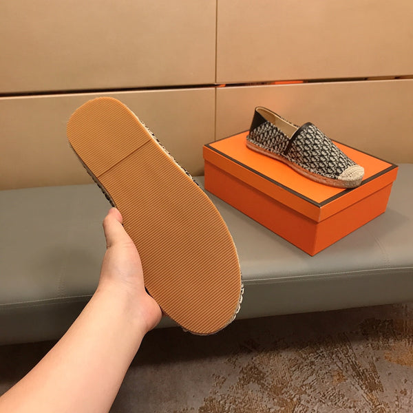 CD PARADISE ESPADRILLE LOAFER BLACK AND BEIGE JACQUARD