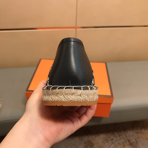 CD PARADISE ESPADRILLE LOAFER BLACK AND BEIGE JACQUARD