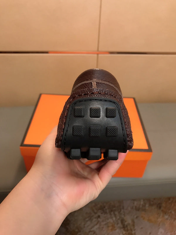 LV LOAFERS RUSSET BROWN DAMIER CALFSKIN WITH TASSEL