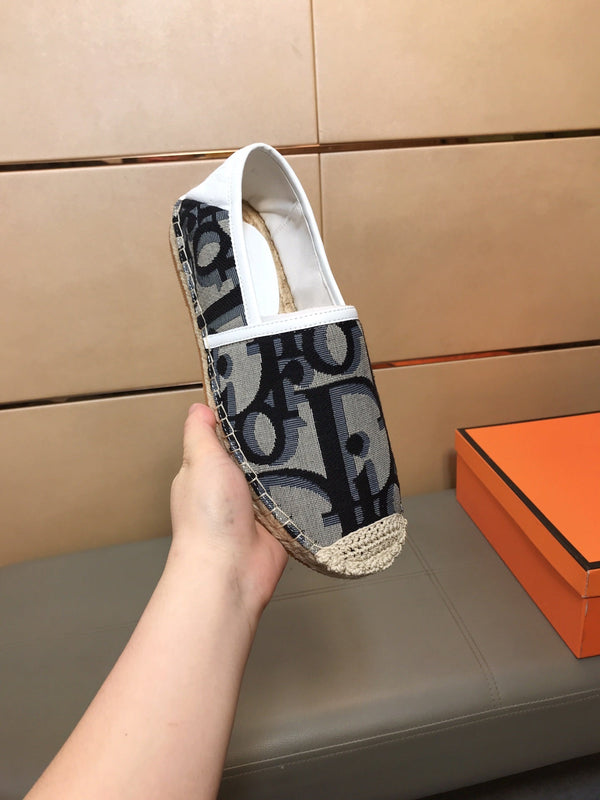 CD PARADISE ESPADRILLE LOAFER BLACK-GRAY MONOGRAM JACQUARD