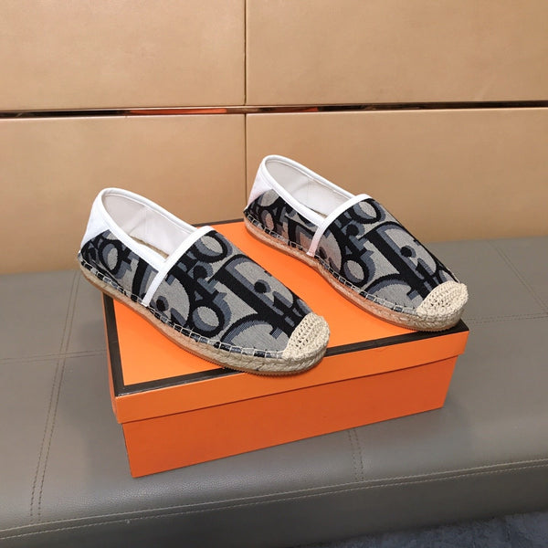 CD PARADISE ESPADRILLE LOAFER BLACK-GRAY MONOGRAM JACQUARD