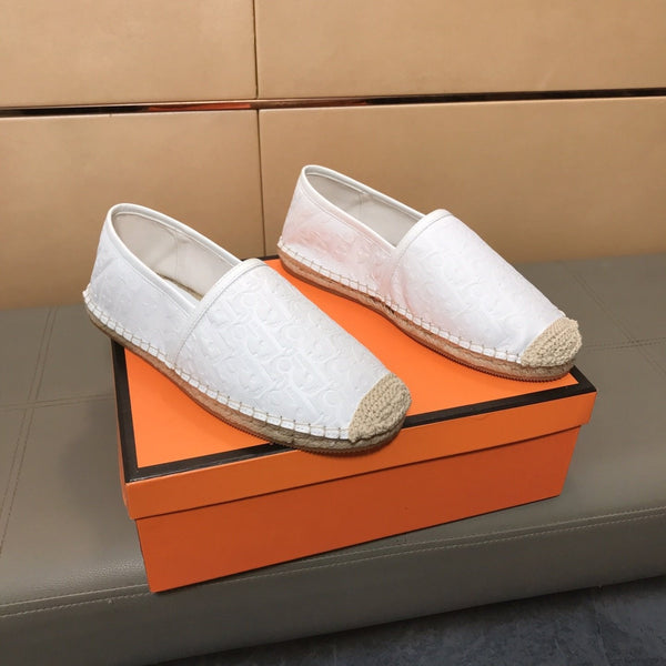 CD PARADISE ESPADRILLE LOAFER WHITE EMBOSSED CALFSKIN