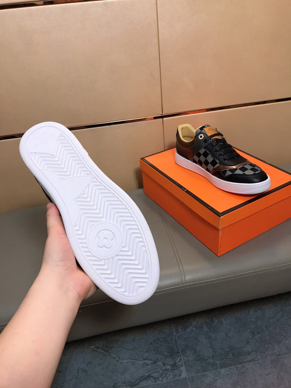 LV TRAINER BLACK CALFSKIN AND DAMIER CANVAS