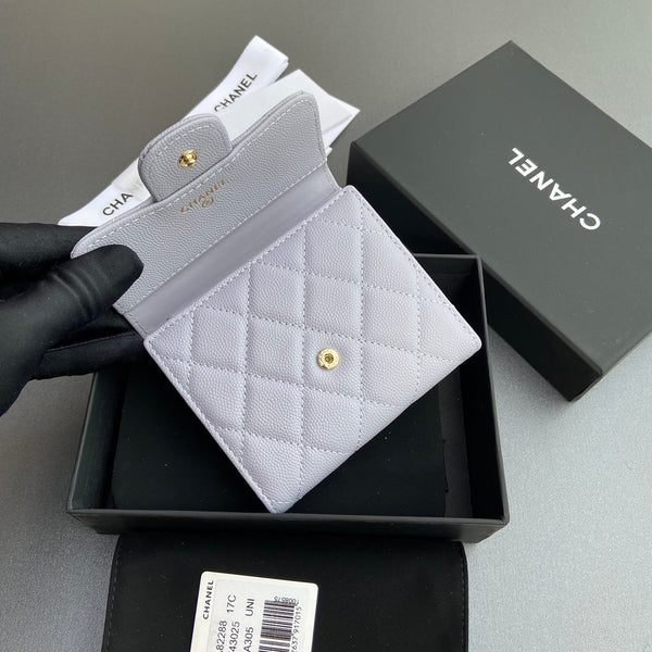 CC 82288 Classic Flap Wallet White Caviar GHW 229894