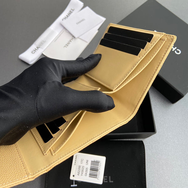 CC 82288 Classic Flap Wallet Beige Caviar GHW 229900
