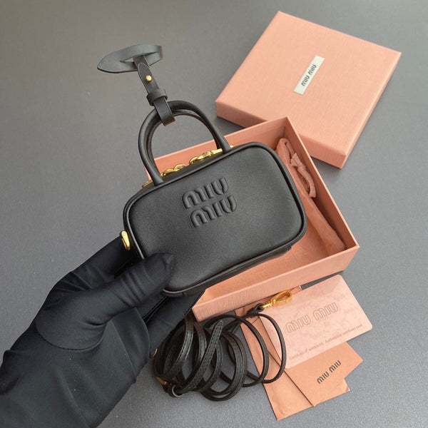 Miu 11 Black Beau Leather Micro Bag 240359