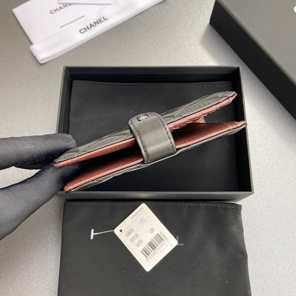 CC 96066 Compact Wallet Black Sheepskin Sliver Steel 234607