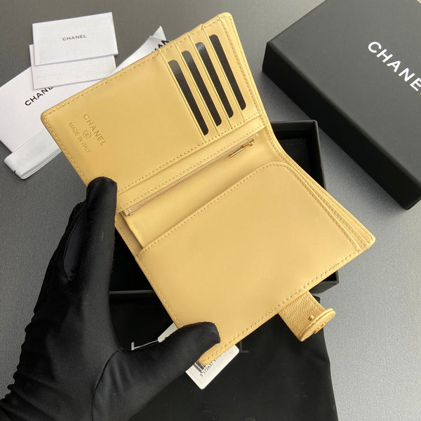 CC 96066 Compact Wallet Yellow Caviar GHW 234615