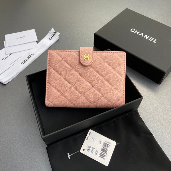 CC 96066 Compact Wallet Pink Caviar GHW 234617
