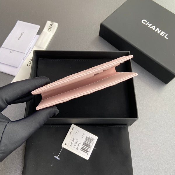 CC Passport Holder Light Pink Caviar 234707