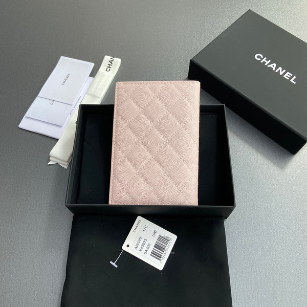 CC Passport Holder Light Pink Caviar 234707