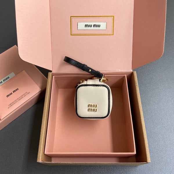 Portachiavi in pelle Trick Bianco Nero 240153