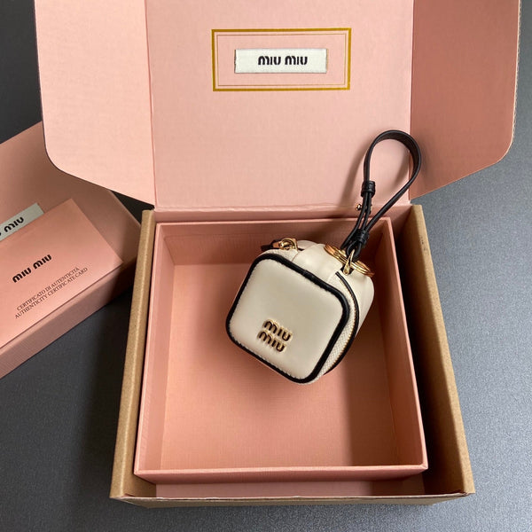 Portachiavi in pelle Trick Bianco Nero 240153