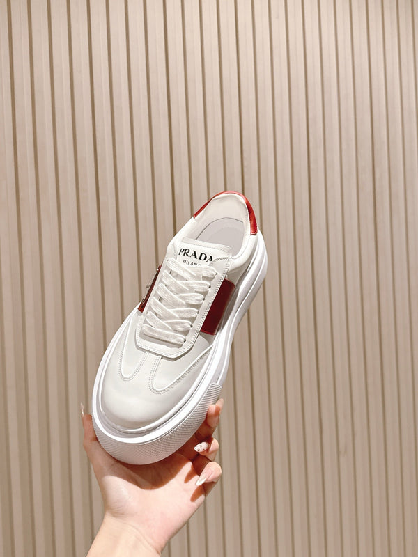 PRA 25s Casual Sneakers White Red Cowhide 449693