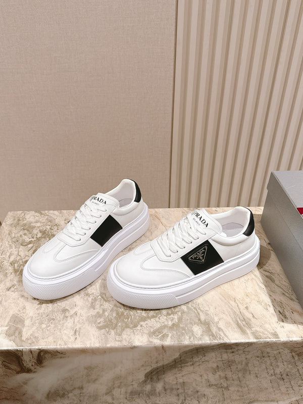 PRA 25s Casual Sneakers White Black Cowhide 449695