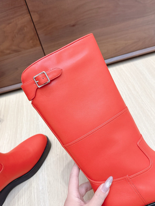 LP Lupo Mid-Calf Boot 20mm Red Cowhide Sheepskin 447740