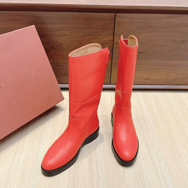 LP Lupo Mid-Calf Boot 20mm Red Cowhide Sheepskin 447740