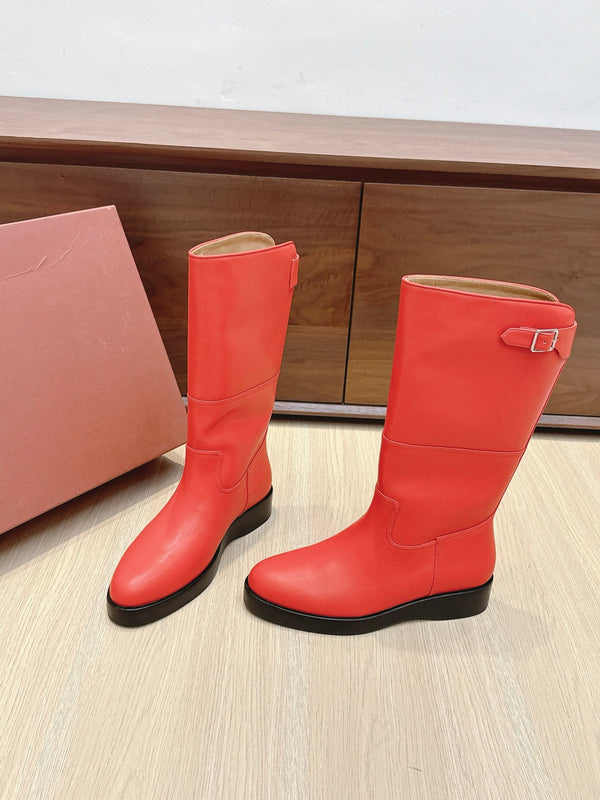 LP Lupo Mid-Calf Boot 20mm Red Cowhide Sheepskin 447740
