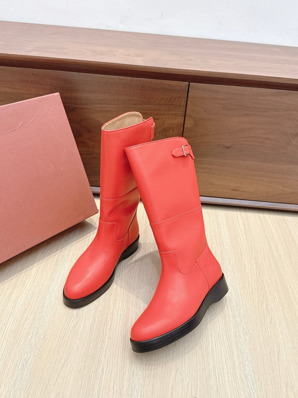LP Lupo Mid-Calf Boot 20mm Red Cowhide Sheepskin 447740