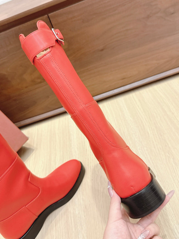 LP Lupo Mid-Calf Boot 20mm Red Cowhide Sheepskin 447740