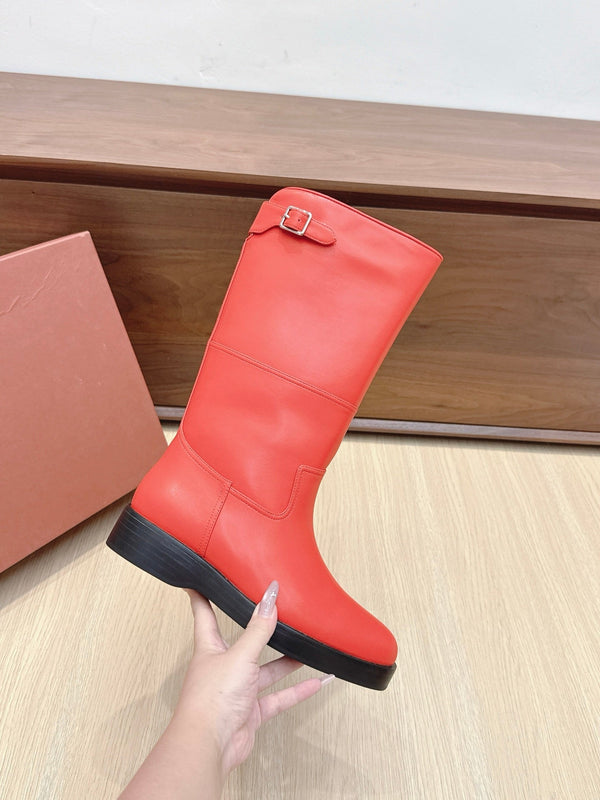 LP Lupo Mid-Calf Boot 20mm Red Cowhide Sheepskin 447740