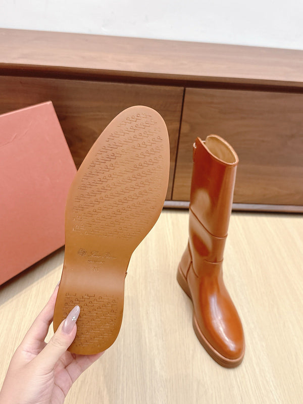 LP Lupo Mid-Calf Boot 20mm Brown Cowhide Sheepskin 447742