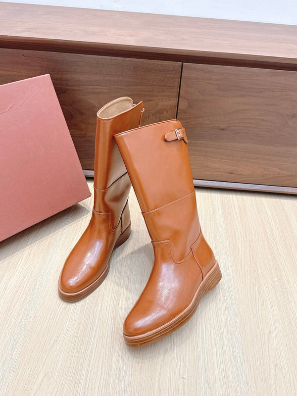 LP Lupo Mid-Calf Boot 20mm Brown Cowhide Sheepskin 447742