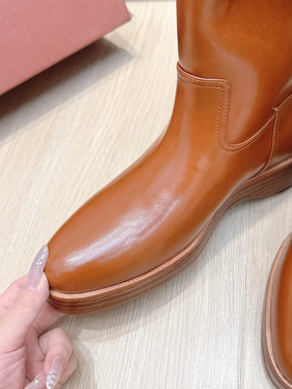 LP Lupo Mid-Calf Boot 20mm Brown Cowhide Sheepskin 447742