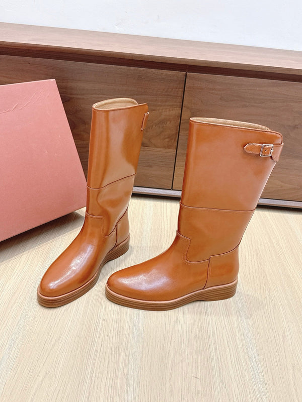 LP Lupo Mid-Calf Boot 20mm Brown Cowhide Sheepskin 447742