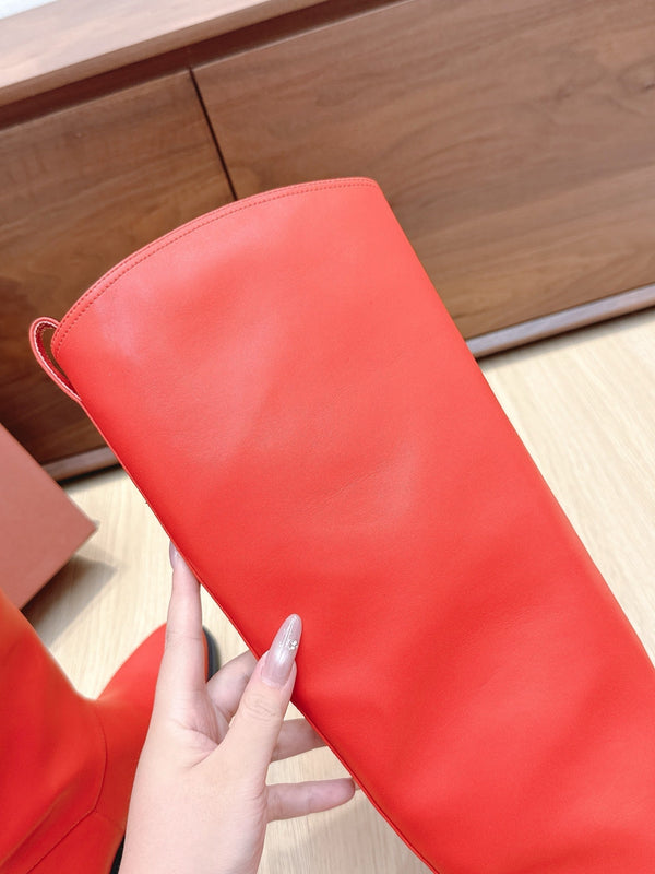 LP Long Boots 20mm Red Cowhide Sheepskin 447746