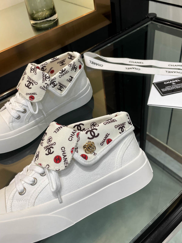 CC 25SS Biscuit Shoes 50mm White Canvas 413825